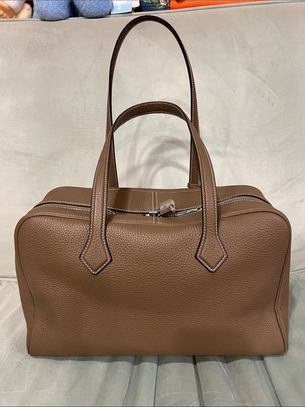 Leather Boston bag Full-Grain Leather bag Pre-loved